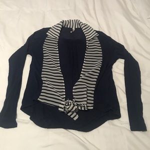 Navy tie cardigan